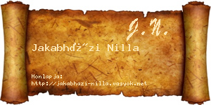 Jakabházi Nilla névjegykártya